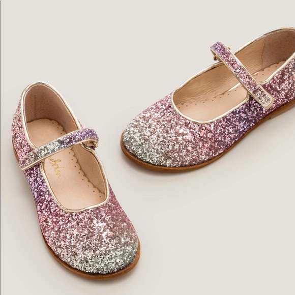 Mini Boden 🆕 Pink Ombré Glitter Mary Janes